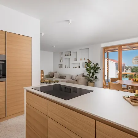 4 With Pool Soline, Krk, 280 M From Beach, By 4villas Villa