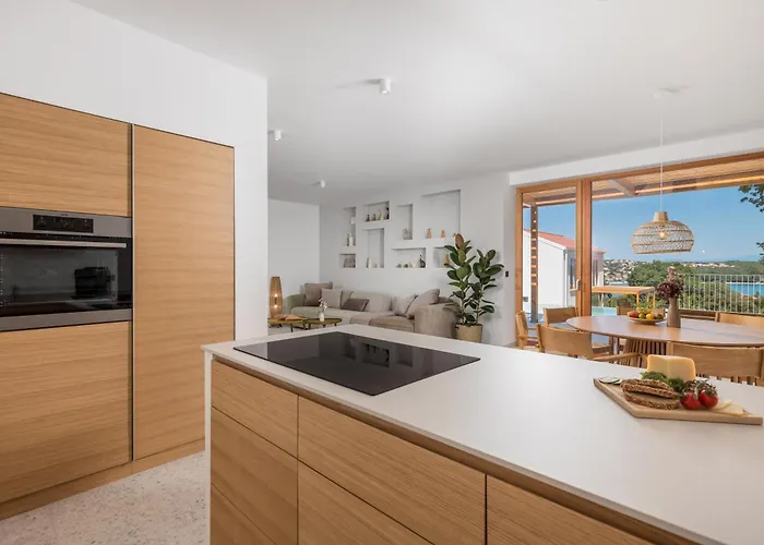4 With Pool Soline, Krk, 280 M From Beach, By 4villas Vila