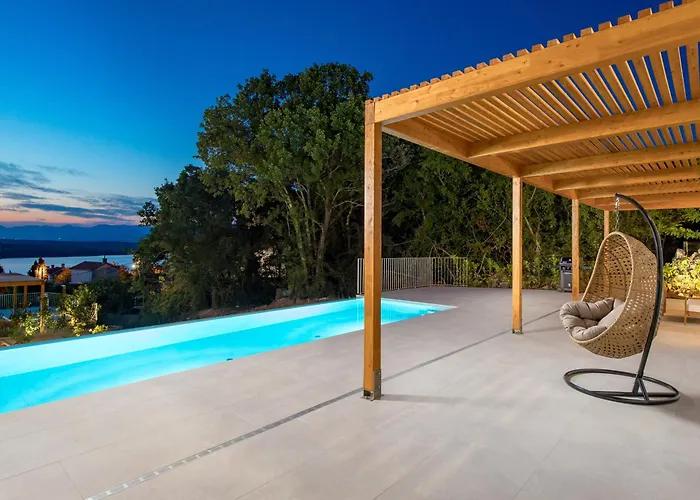 4 With Pool Soline, Krk, 280 M From Beach, By 4villas Villa Soline
