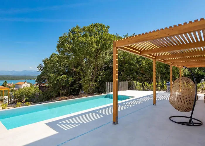 4 With Pool Soline, Krk, 280 M From Beach, By 4villas Villa
